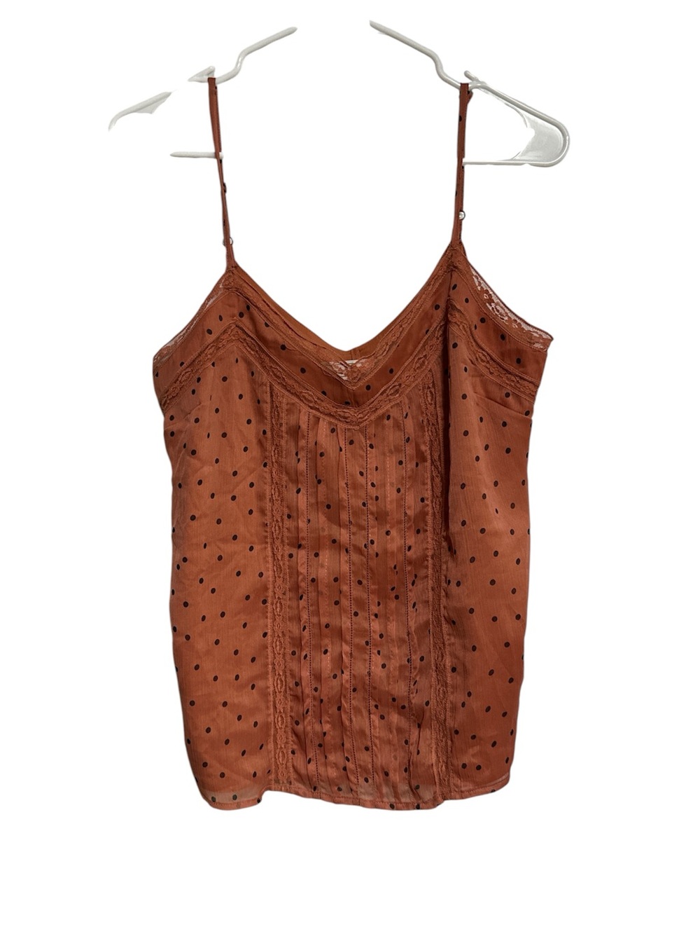 Abercrombie & Fitch Rust Color‎ Satin Polka Dot Cami